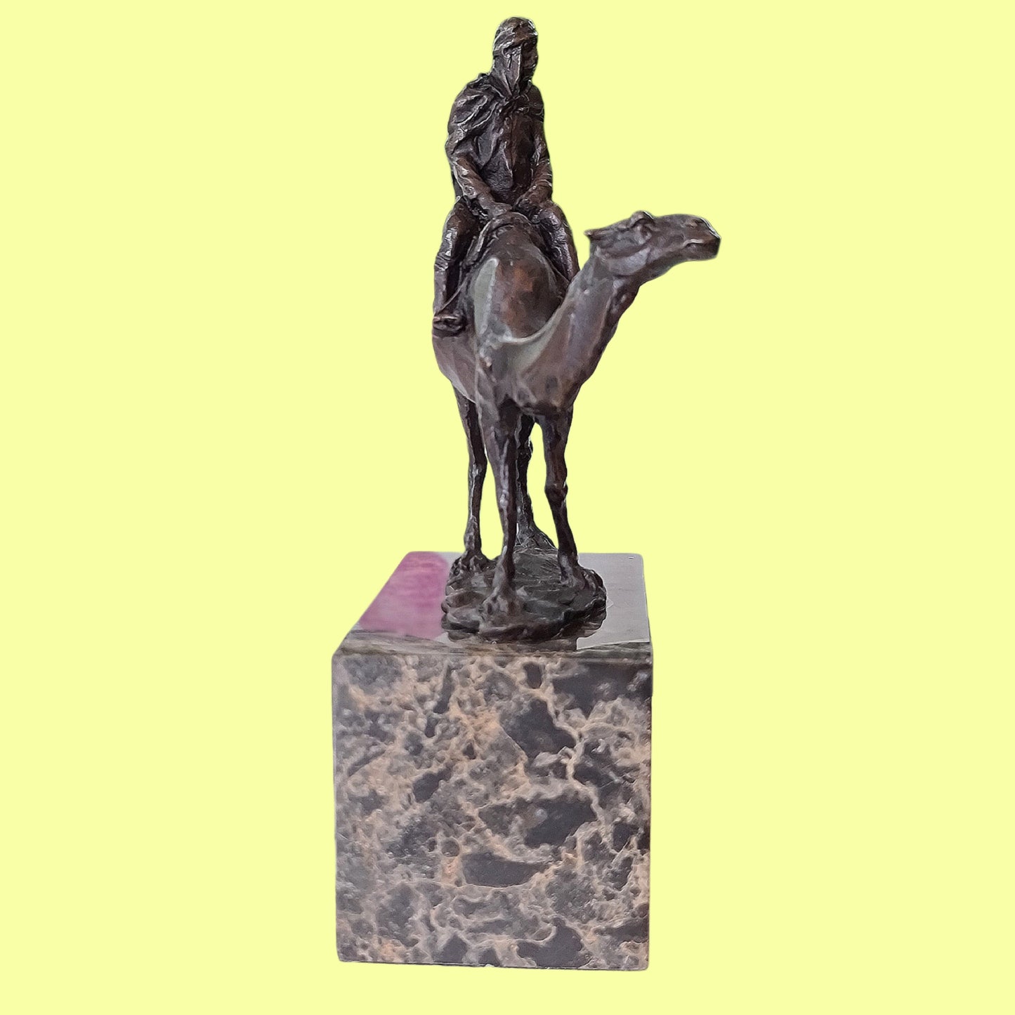 Lawrence of Arabia Camel & Rider Bronze Marble Statue On Marble