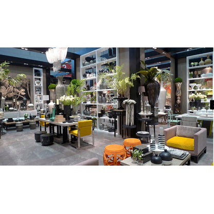 Orange Lacquered Drum Stool