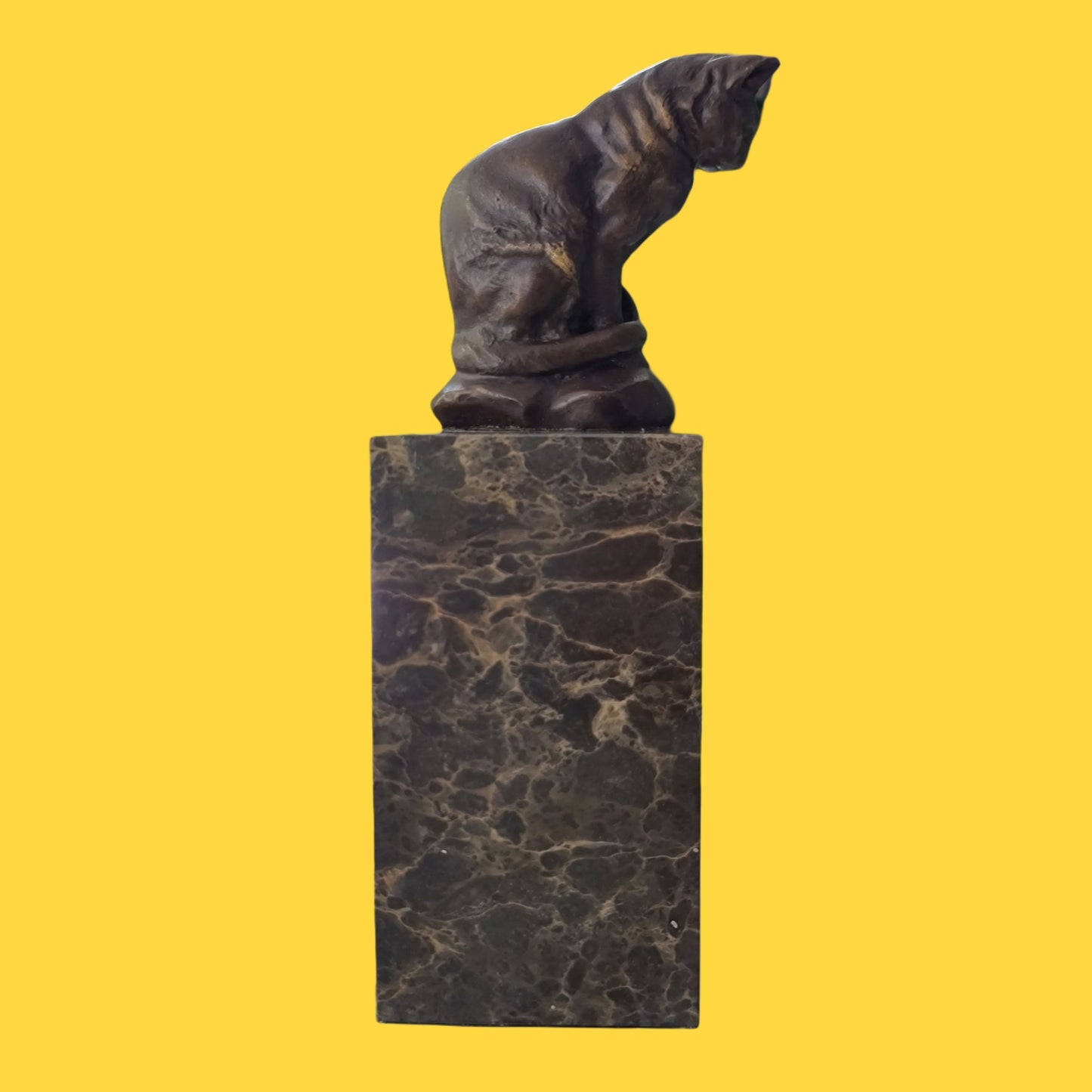 Bronze Sculpture of Sitting Cat