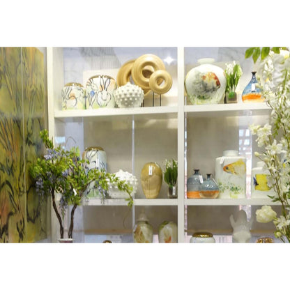 White Studded Sphere Vase