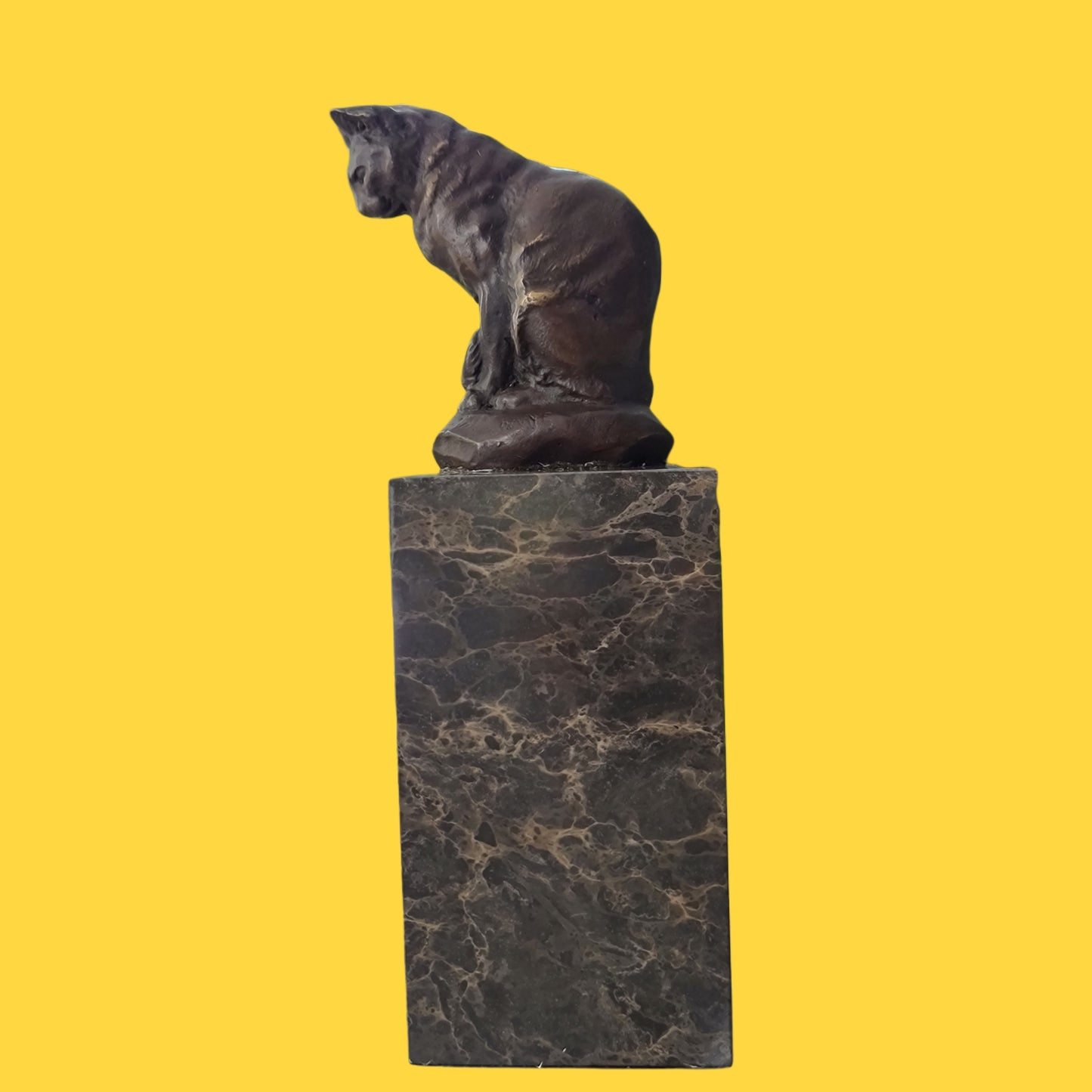 Bronze Sculpture of Sitting Cat