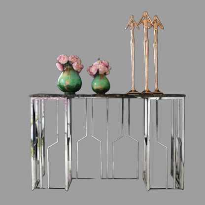 Handpaintned, Handmade Wooden Vase: Gold & Green