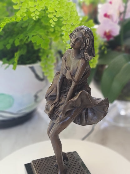 Marilyn Monroe bronze Sculpture on marble top