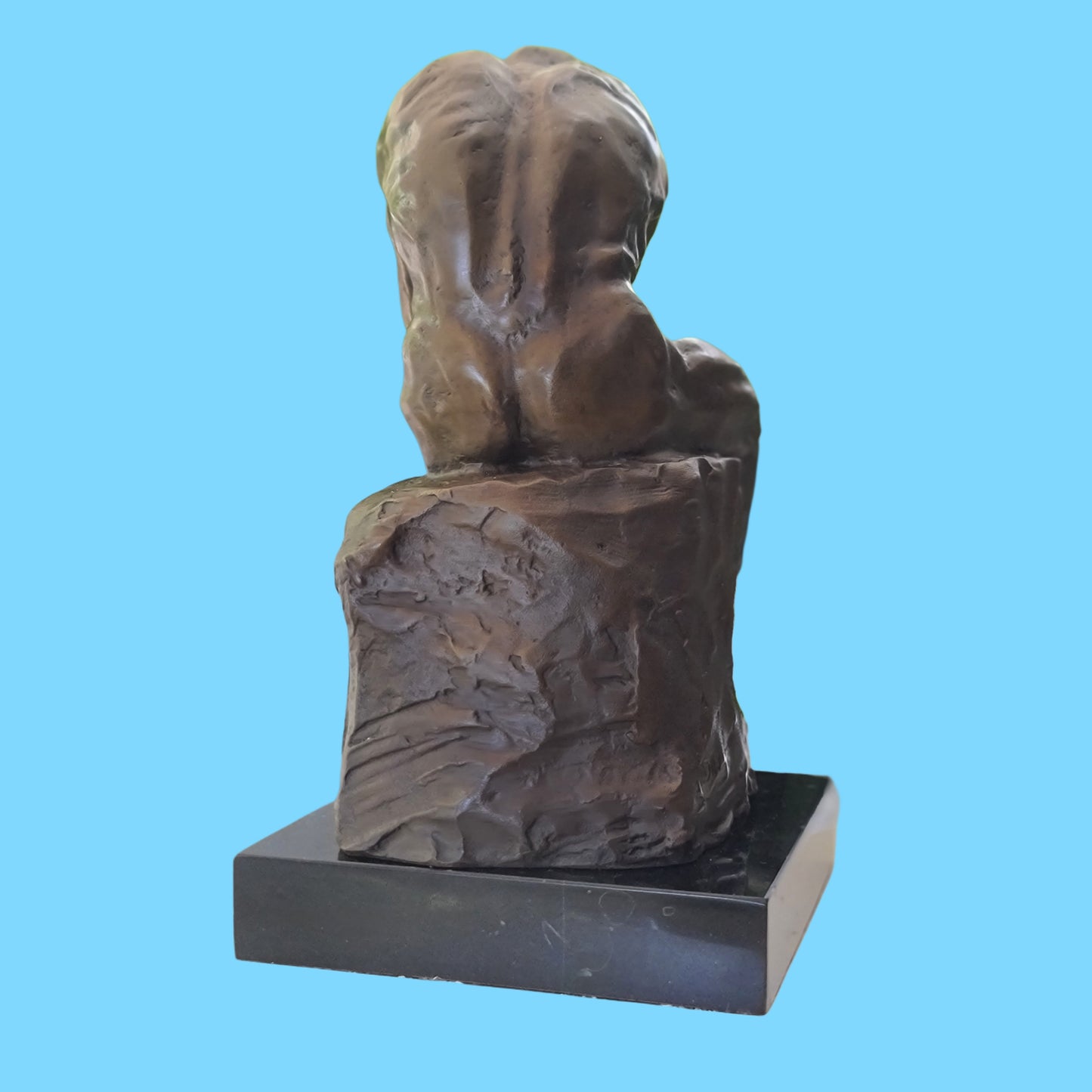 Elegant Bronze Marble Base Statue Rodin`s The Thinker Sculpture Art Figure.