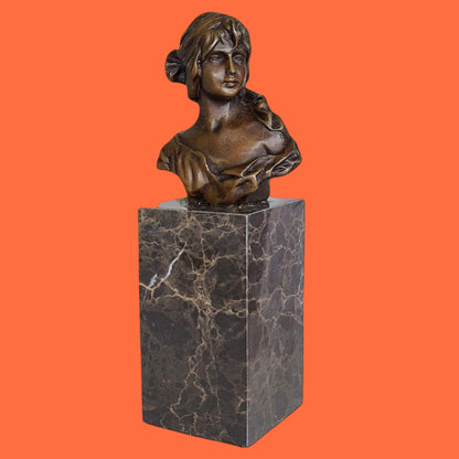 Beautiful Bust Of Royal Maiden Sculpture On Marble Base