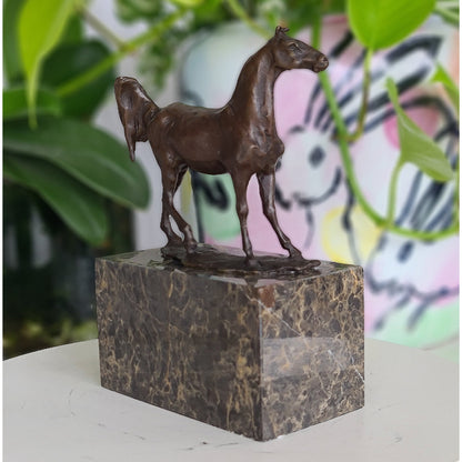 Bronze sculpture of Horse Standing Artwork  On Marble