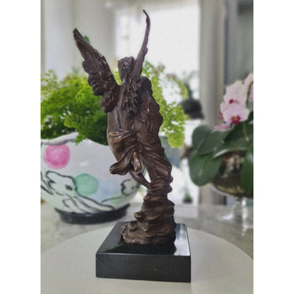 Bronze Sculpture Angel " Psyche And Eros " Statue Figure Cupid