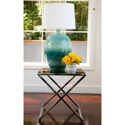 Large Hand painted/ Handmade Pascal Blue Vase