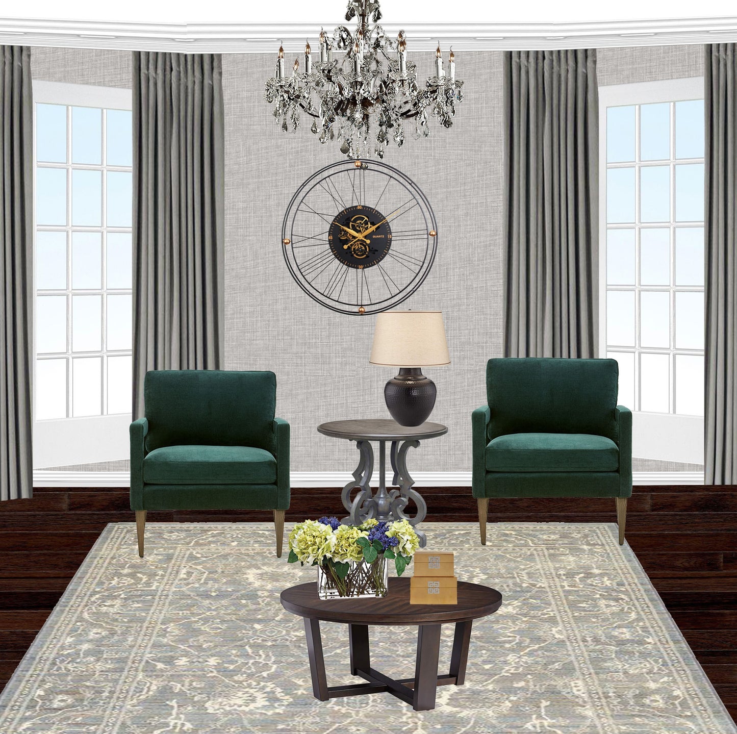 QUARTZ 90.5 Cm Moving  Gear Wall Clock