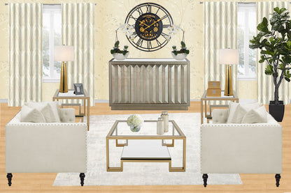 TRADEMARK 60.5 Cm Black & Gold Roman Numeral Moving Gear Wall Clock