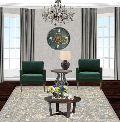 Boston CC 40 Cm Roman Numeral Moving Gear Wall Clock