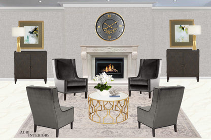 Large 59 Cm Roman Numeral Moving Gear Wall Clock