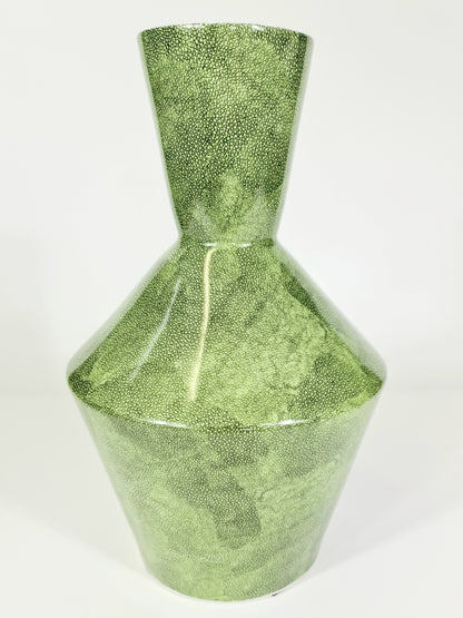 Large Green Shagreen Vase