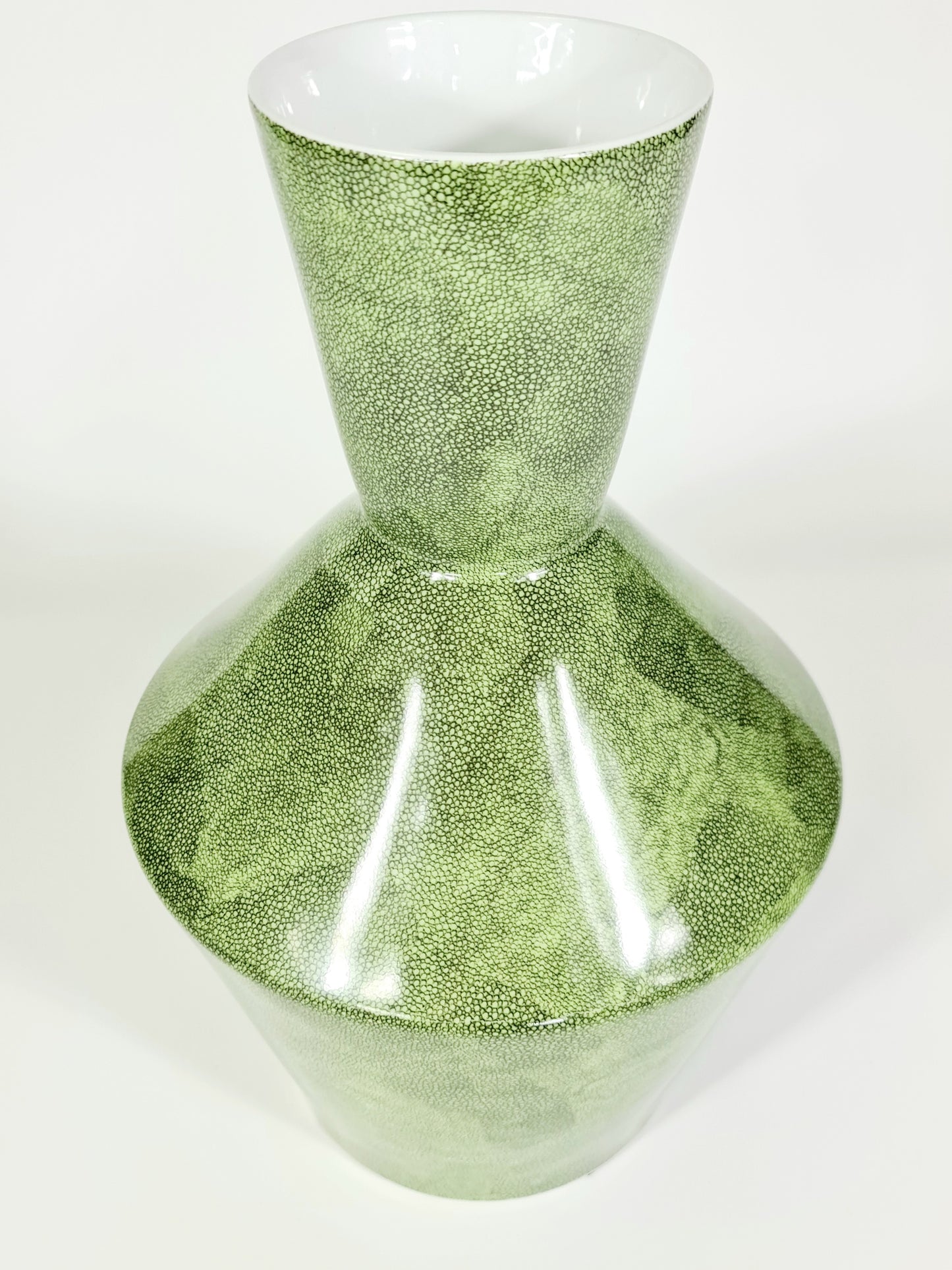 Large Green Shagreen Vase