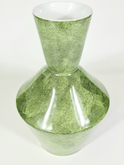 Large Green Shagreen Vase