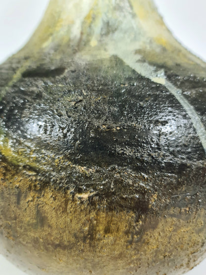 Textured Tydria Hand Painted/ Handmade Ceramic  Vase: Pastel Ice, Brown Rust