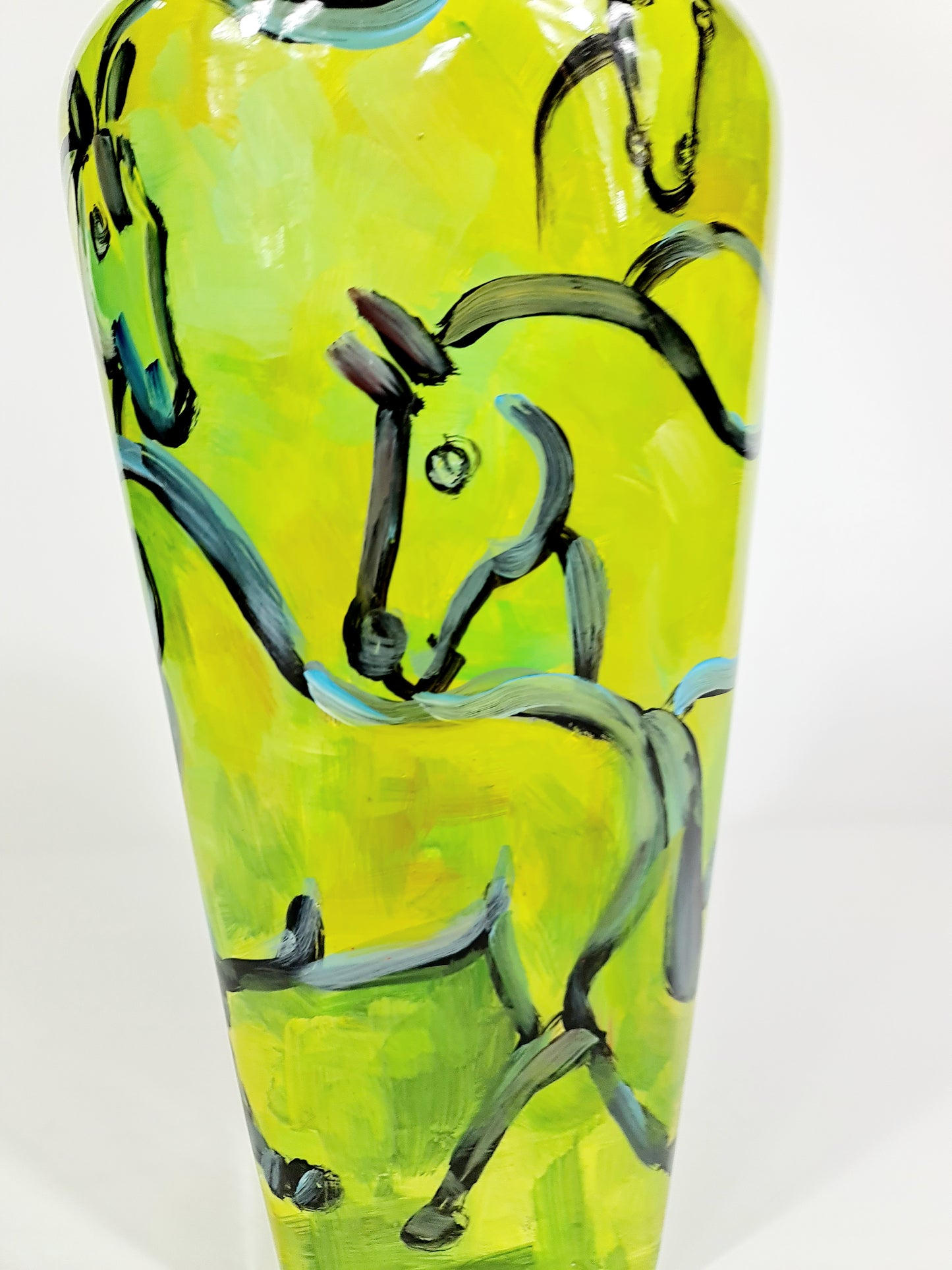 Large Hand Painted Vase Wild Horses (70% OFF)