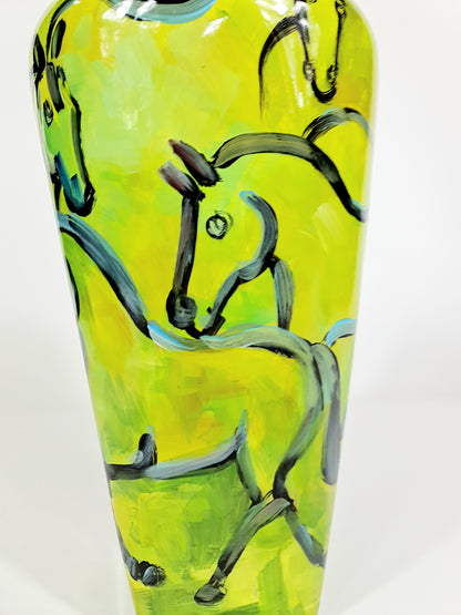 Large Hand Painted Vase Wild Horses (70% OFF)