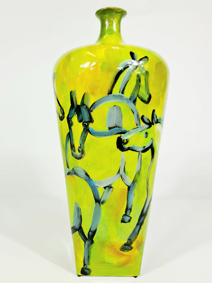 Large Hand Painted Vase Wild Horses (70% OFF)