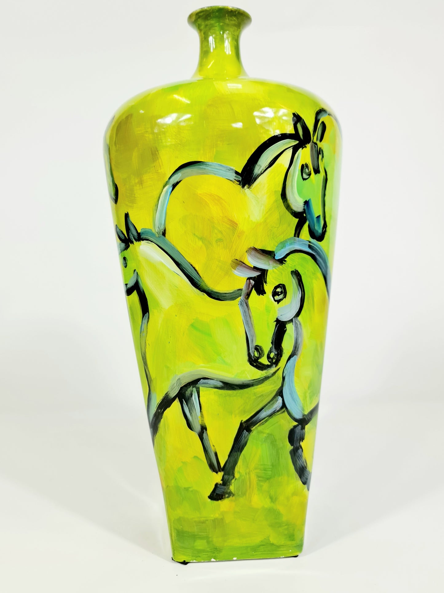 Large Hand Painted Vase Wild Horses (70% OFF)