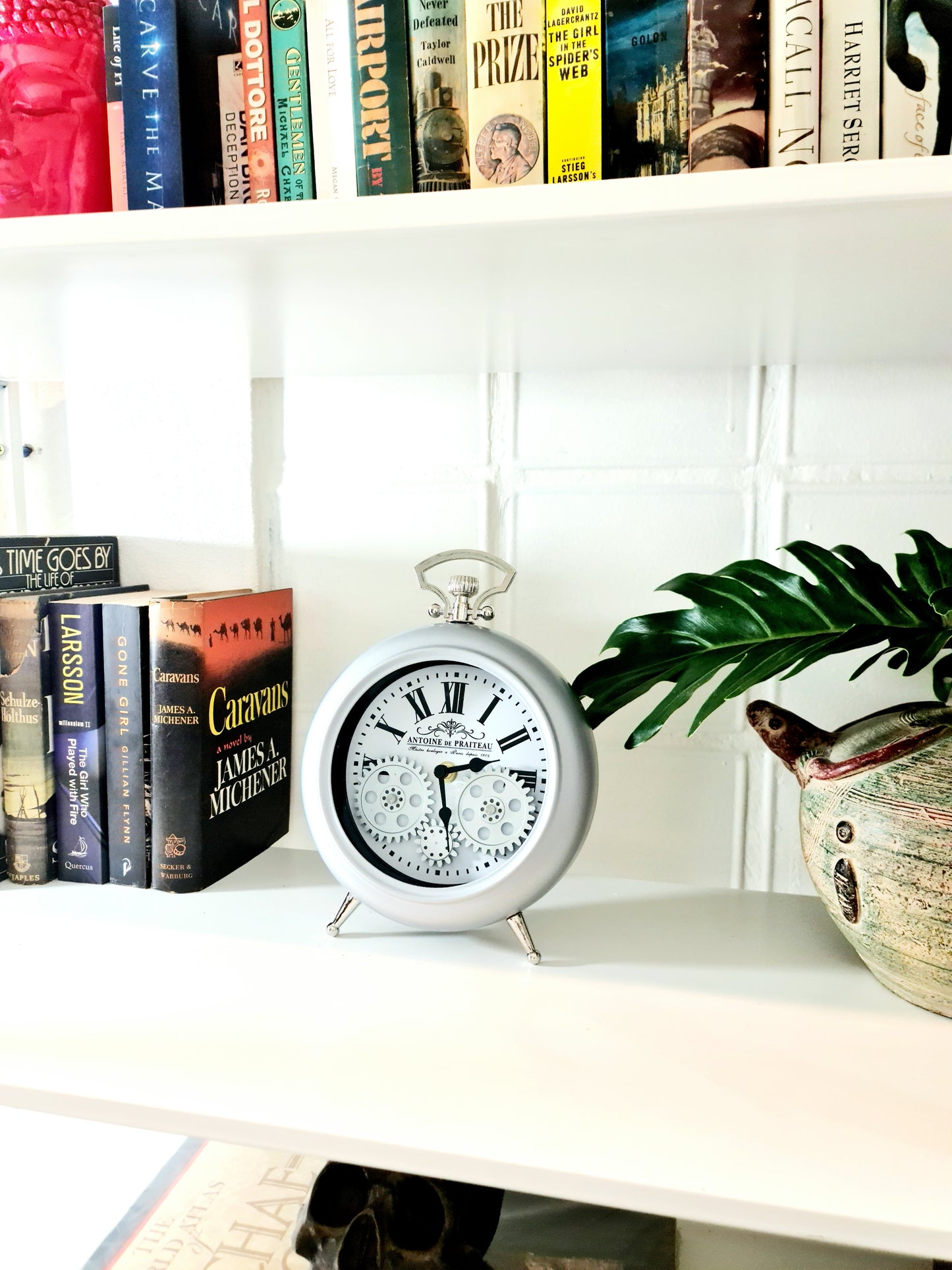 Antoine De Praiteau Victorian Grey Gear Table Clock