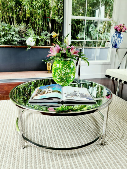 Dyako Mirror polished Stainless Steel Coffee Table with Mirror Top(pick up only)