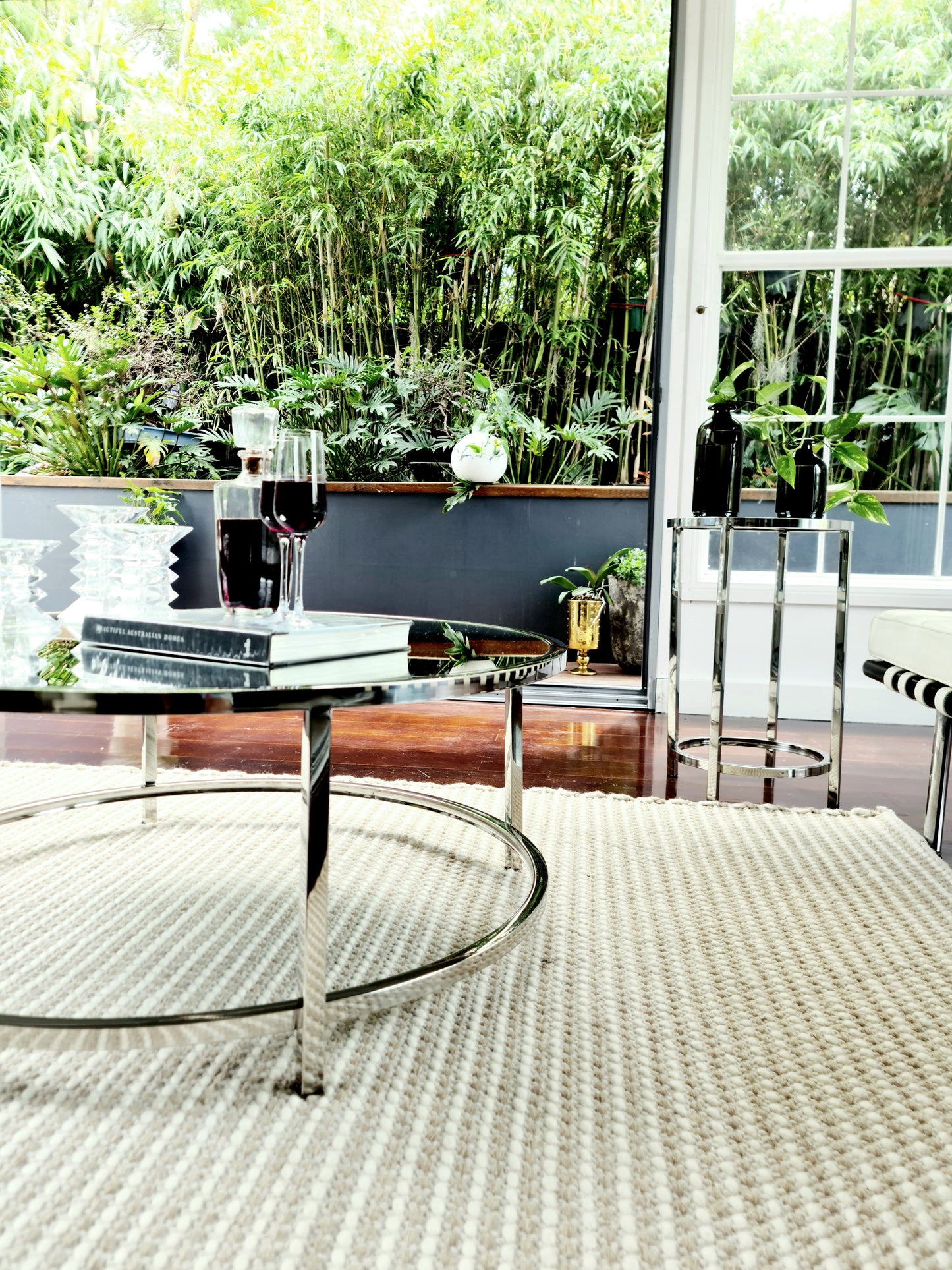 Dyako Mirror polished Stainless Steel Coffee Table with Mirror Top(pick up only)