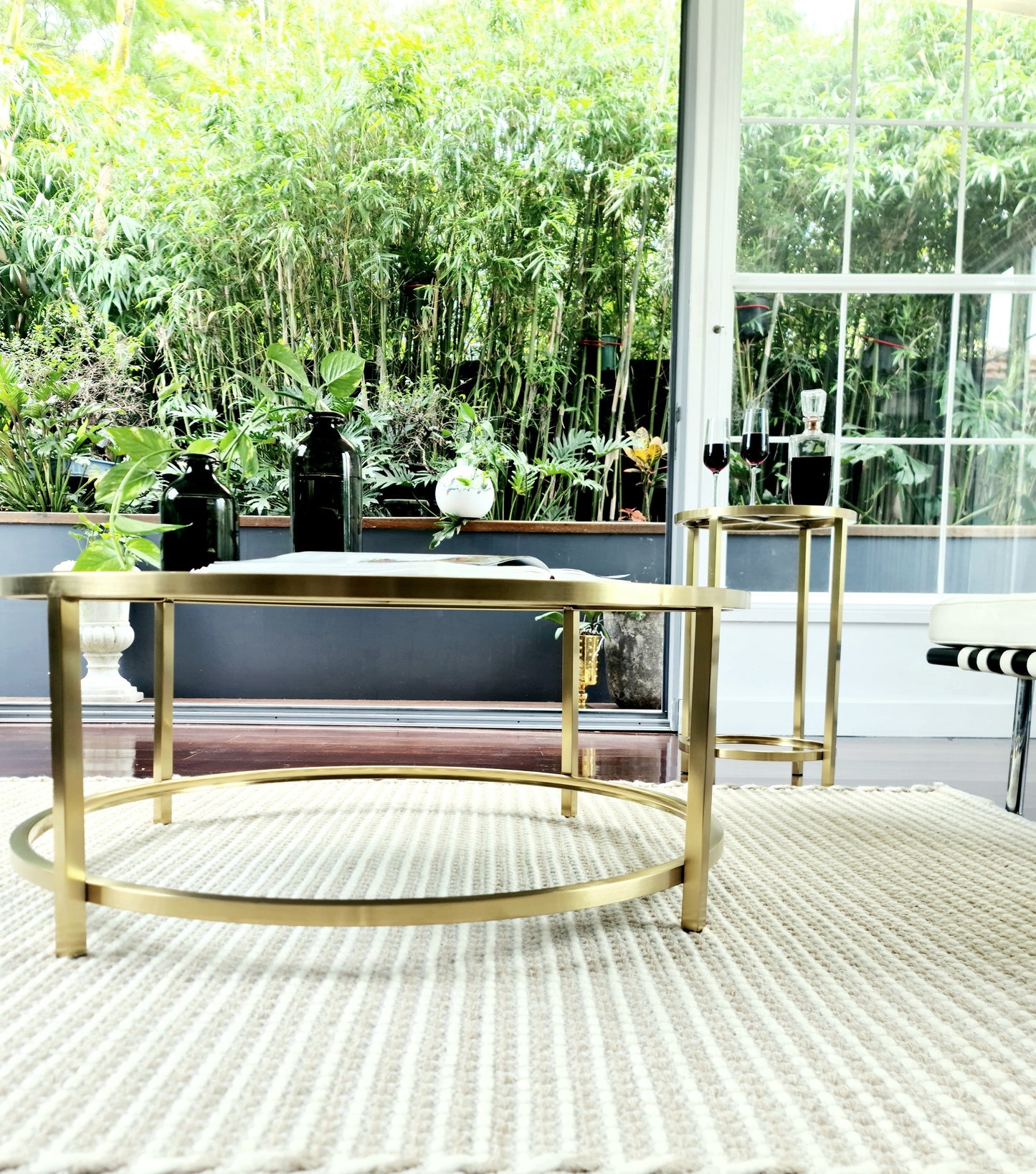 Dyako Gold Stainless Steel Coffee Table with Mirror Top (Pick up only)