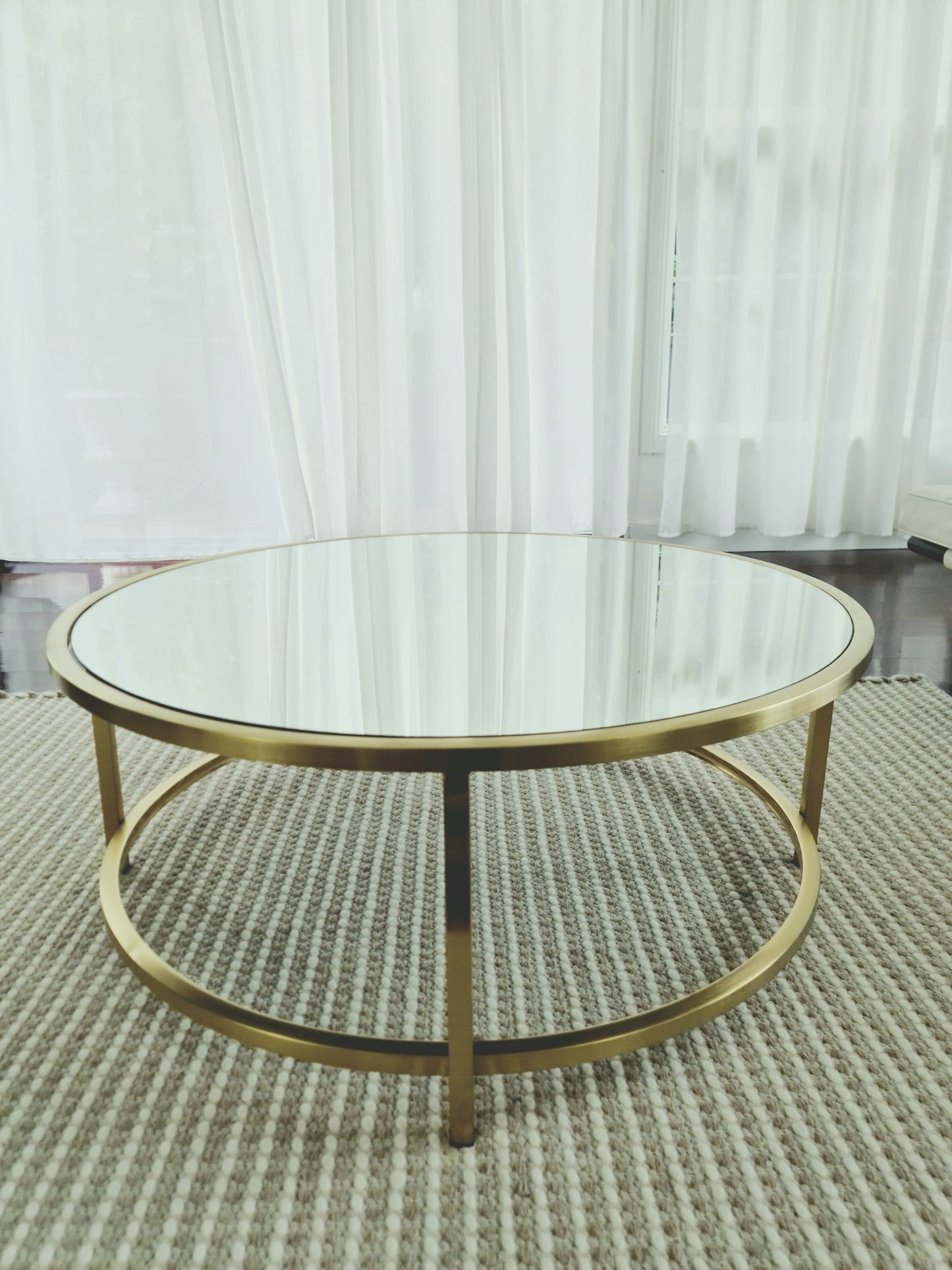 Dyako Gold Stainless Steel Coffee Table with Mirror Top (Pick up only)