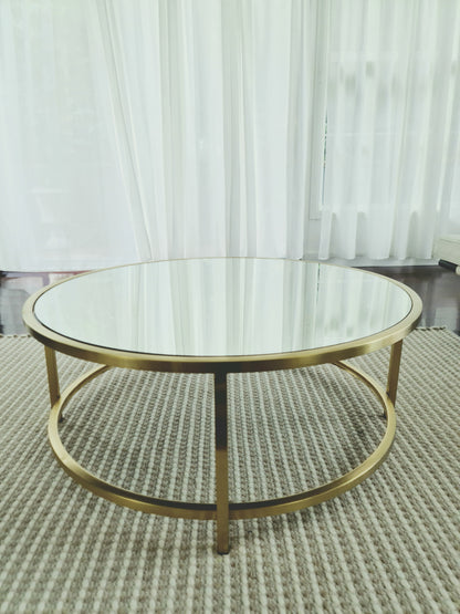 Dyako Gold Stainless Steel Coffee Table with Mirror Top (Pick up only)