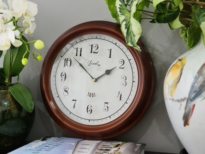 Brown 37.5 Cm Round "London 1801" wall Clock