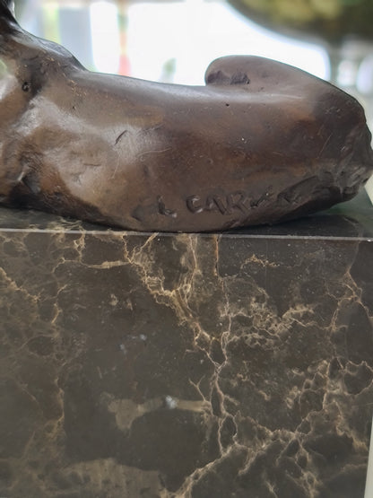 Elk Deer Bronze Sculpture on Marble Base  Wild Life, Art,  Gift, Bookend