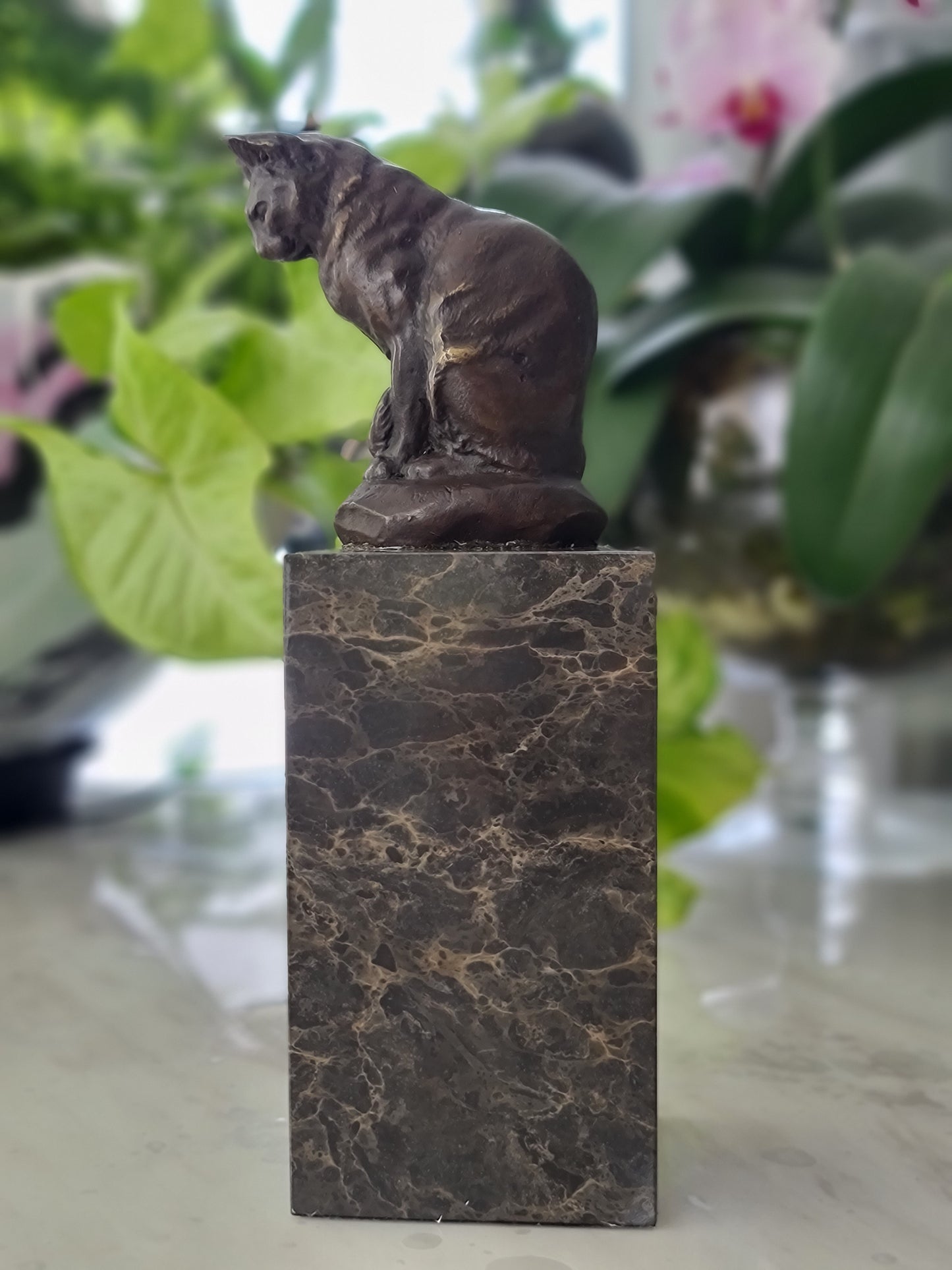 Bronze Sculpture of Sitting Cat