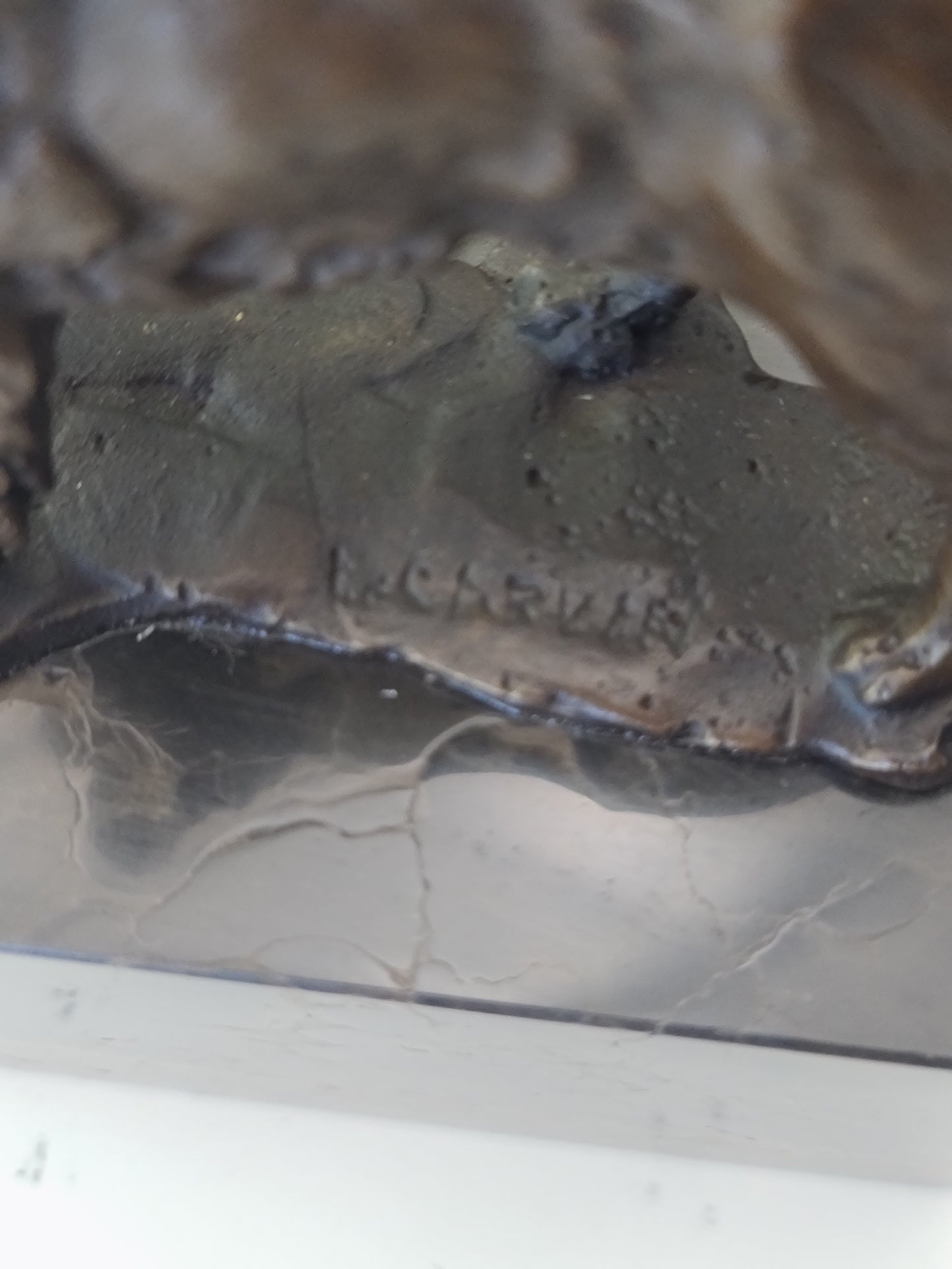 Spaniel Dog Solid Bronze Sculpture on Marble Base