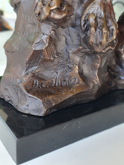 An Imposing Sculpture Of Naked Muscular Man