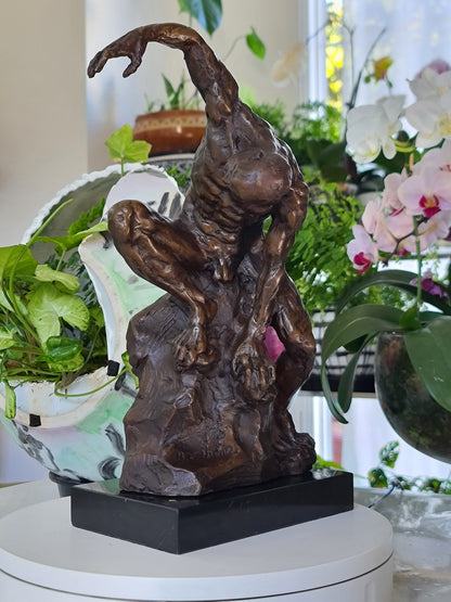 An Imposing Sculpture Of Naked Muscular Man