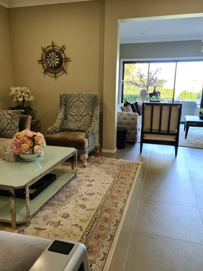 Golden Metal  Boat Wheel 68 Cm Roman Numeral Gear Moving Wall Clock