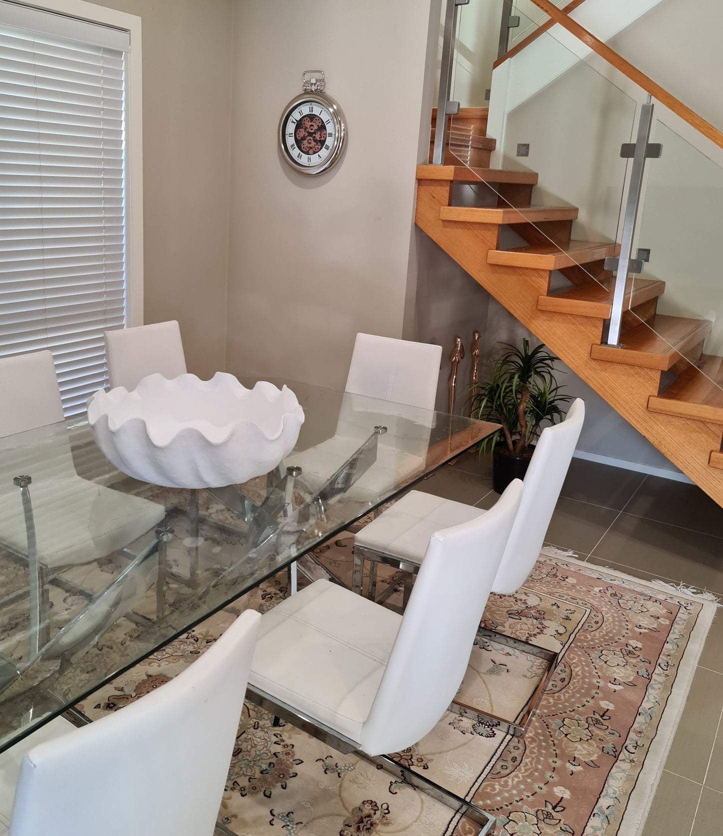 Roman Numeral 50 Cm Stainless Steel Exposed oval Gear Moving Clock