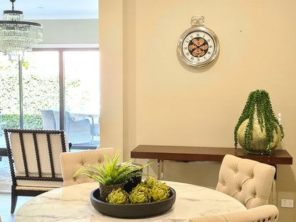 Roman Numeral 50 Cm Stainless Steel Exposed oval Gear Moving Clock