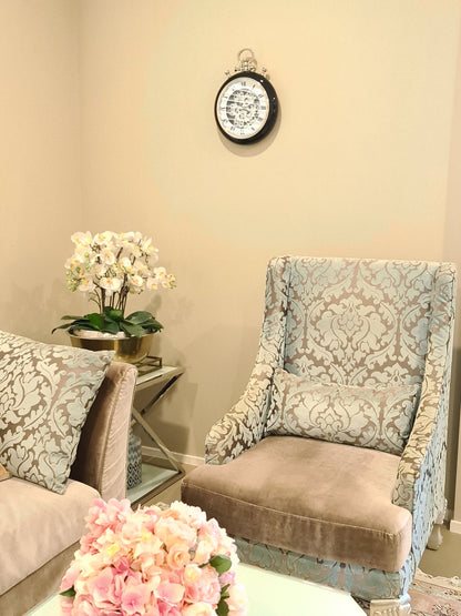 Roman Numeral 40 Cm Exposed Oval Gear Moving Mirror Clock