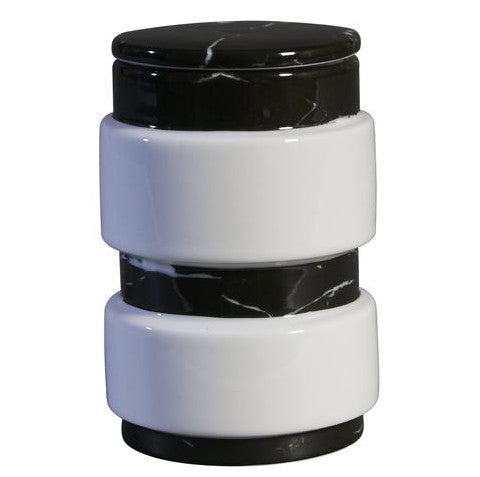 Container: Large Black Marble Decal on Stool