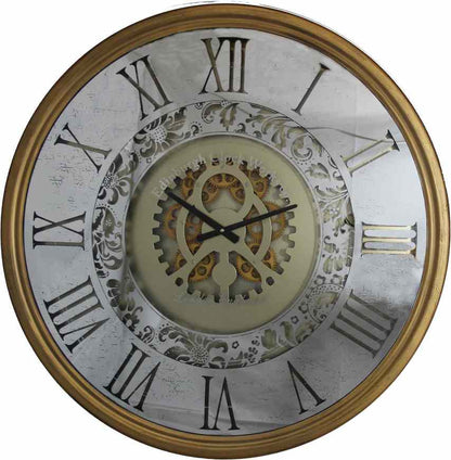 X Large 80 Cm Edinburgh Mirror Moving Gear Wall clock