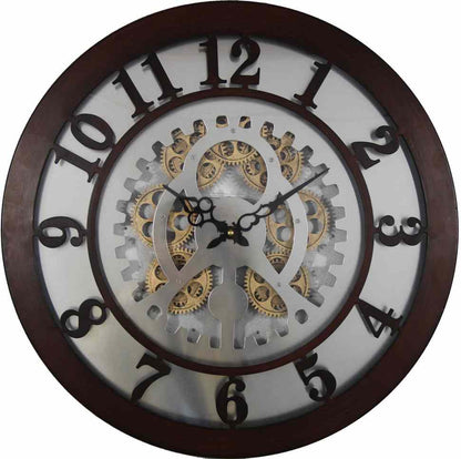 Large 44 Cm Metal Gear Detail Wall Clock