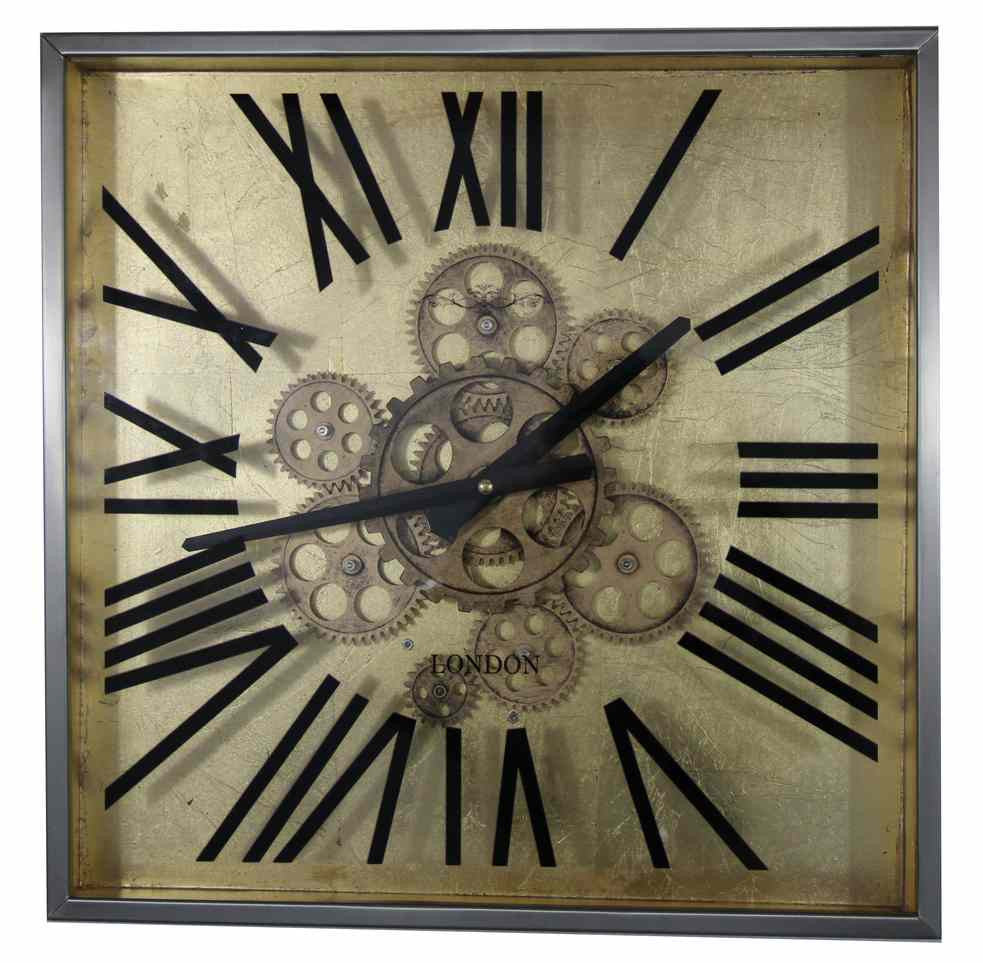 London Square 38 Cm Gear Wall Clock