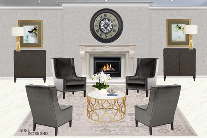 X large 80 Cm Champs-Elysees  Mirror Moving Gear Wall Clock (display item)