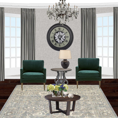 X large 80 Cm Champs-Elysees  Mirror Moving Gear Wall Clock (display item)