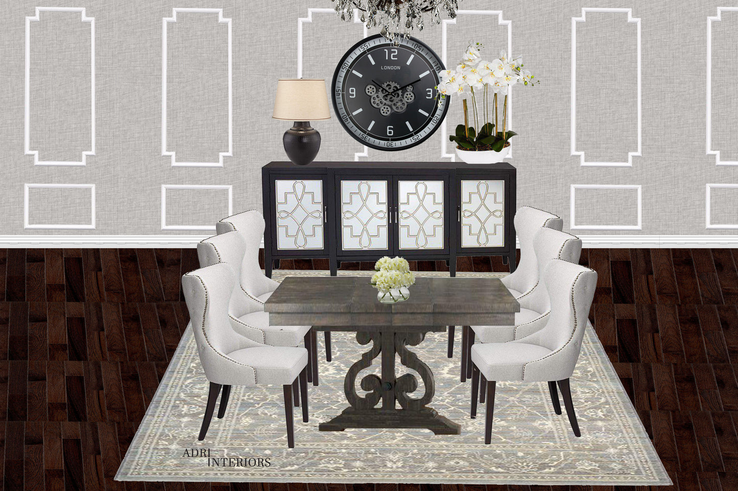 London Classic 59.5 Cm Moving Gear Wall Clock