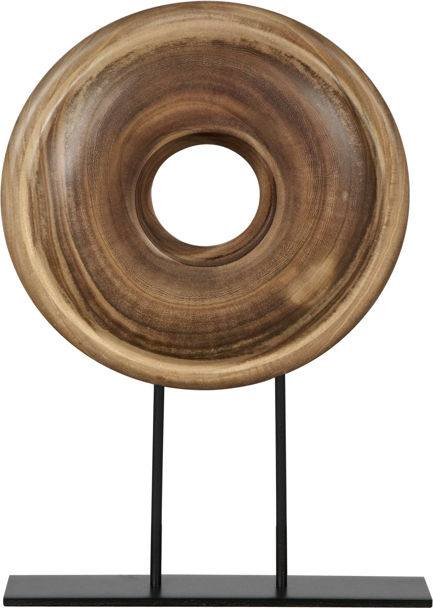 Natural handmade Wood Disc Sculpture On Display Stand (70% OFF)