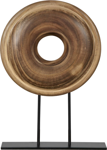 Natural handmade Wood Disc Sculpture On Display Stand (70% OFF)