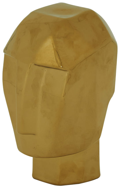 Geometric Face Sculpture: Sunset Gold